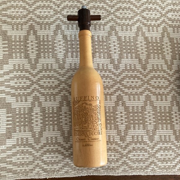 Wooden Wine Bottle Pepper Mill Grinder - Picture 2 of 5